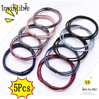Women High Elasticity 3 In 1 Hair Ring/ Simple Solid Color Hair Rope/ Fashion Rubber Hair Bands