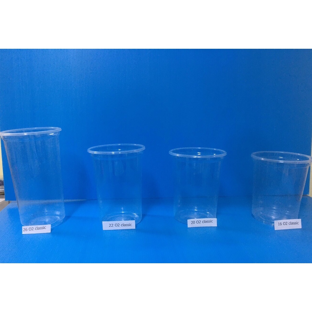 แก้วPP แก้วคลาสสิค 16 ออนซ์ 20 ออนซ์ 22 ออนซ์ 26 ออนซ์ ปาก95 ทรงคลาสสิค เรียบใส 1000ใบ (ยกลัง) (แก้ว