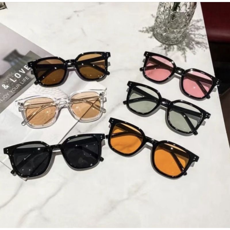แว่นกันแดด MOYENNE แว่นกันแดดเลนส์หลากสีมีสไตล์ กรอบสี่เหลี่ยมโปร่งใส มีหลายสีให้เลือก แฟชั่นเกาหลี - รูปที่ 7