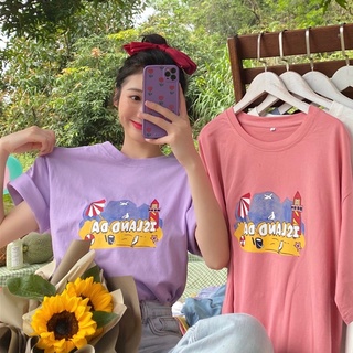 เสื้อโอเวอร์ไซส์ สไตล์เกาหลี ผ้านิ่ม ไม่บาง อก42