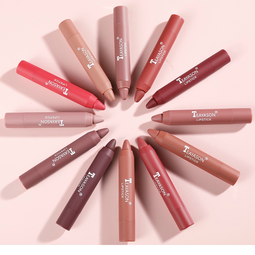 Teayason ลิปสติก เนื้อแมตต์กํามะหยี่ กันน้ํา 12 สี เซ็กซี่ สีแดง สีน้ําตาล สีนู้ด ราคา ถูกที่สุด ดีลบีเคเค แกลเลอรีภาพที่ 8