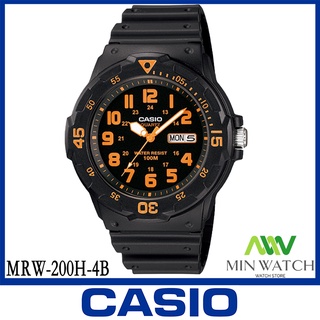 นาฬิกา รุ่น Casio นาฬิกาข้อมือ ผู้ชาย สายเรซินสีดำ รุ่น MRW-200H-4B ( Orange/Black )