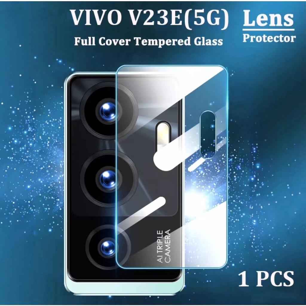For VIVO V23E/V23E 5G ฟิล์มกระจกกล้อง มีสีใส สีดำ กล้องมองหลังอุปกรณ์ป้องกันเลนส์ แบบครอบคลุมเต็ม ฟิล์มเลนส์กล้อง
