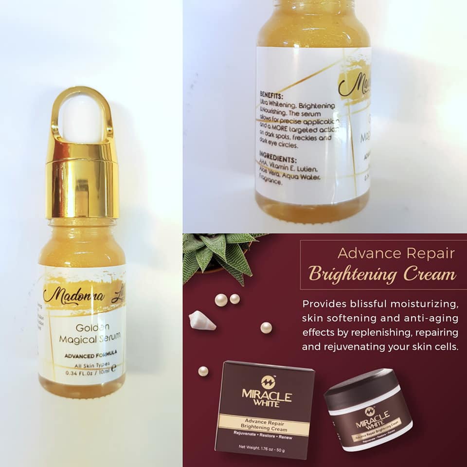 MIRACLE WHITE CREAM + ฟรี MADONNA LILY VITAMIN E, ULTRA WHITENING, BRIGHTENING WORTH RM-20