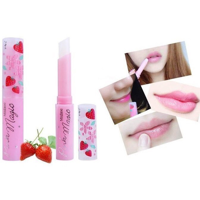 ลิปมันเปลี่ยนสีมิสทีน Mistine Pink Magic Lip Plus Vitamin E Strawberry ลิปอ้วน ลิปผอม ลิปสตรอเบอร์รี ราคา ถูกที่สุด ดีลบีเคเค แกลเลอรีภาพที่ 3