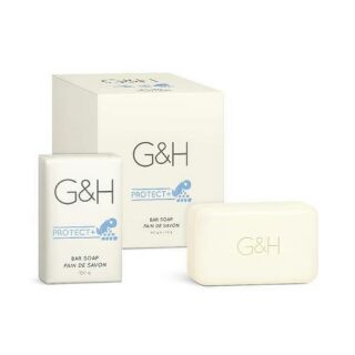 สบู่อาบน้ำ จีแอนด์เอช โพรเท็คท์+
150 กรัม  G&amp;H Protect+ Bar Soap 150g.