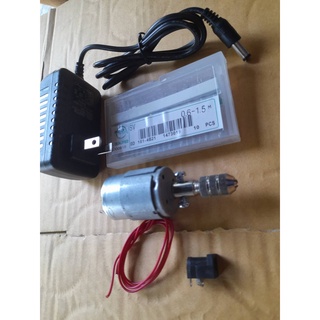 ชุดพร้อมใช้มอเตอร์พร้อม เซ็ตดอกเจาะ 0.6-1.5มม มอเตอร์ DC 6-24V + Adapter12V สำหรับงานเจาะ DIY ต่างๆ