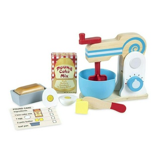 GM Kids (ของแท้ USA พร้อมส่ง1.5 - 7 ขวบ) ชุดของเล่นไม้ทำขนม ทำอาหาร Wooden Make-a-Cake Mixer Set (Melissa &amp; Doug)