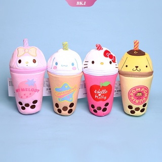 ชุดชานมไข่มุกน่ารัก Series กล่องดินสอ Cinnamoroll Hello Kitty กระเป๋าใส่ตุ๊กตาผ้ากำมะหยี่ Plush กล่องดินสอ Sundries Storage Bag【KU2】