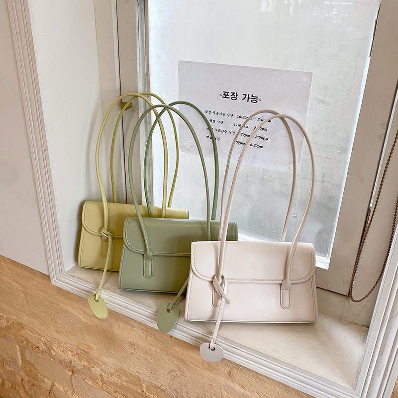 [ใช้2โค้ดส่งฟรี+ลดเพิ่ม]กระเป๋าหนัง Duffy สายยาว งานมินิมอล 4 สี F086