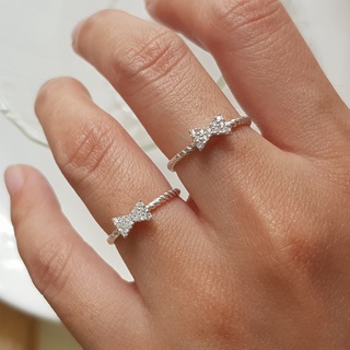 Me.phenomenal : bow twist cz diamond ring (silver925/เงินแท้925)