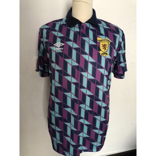 เสื้อกีฬาแขนสั้น ลายทีม Scotland classic 90s