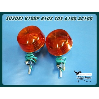 SUZUKI B100P B102 B105 A100 AC100 REAR TURN SIGNAL WINKER SET (2 PCS.) "PLASTIC BODY"  // ชุดไฟเลี้ยวหลัง บอดี้พลาสติก