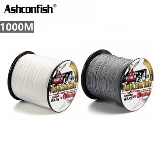 Ashconfish สายเอ็นตกปลาถัก PE X8 สีขาว สีเทา 1000 เมตร 8 เส้น