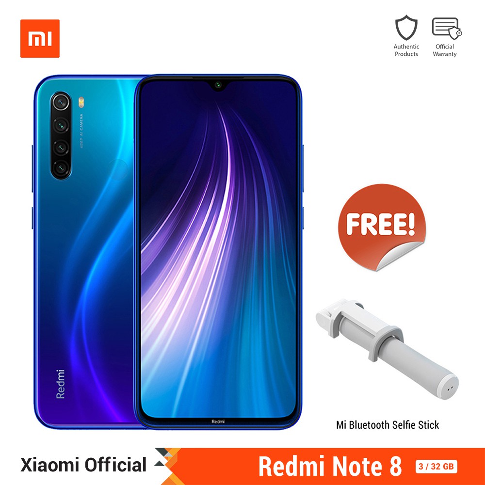 Xiaomi Redmi Note 8 (3+32GB) ประกันศูนย์ไทย 15 เดือน | ฟรี Mi Bluetooth Selfie Stick