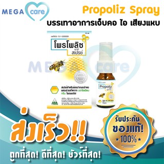 สเปรย์พ่นคอ Propoliz Mouth Spray โพรโพลิส สเปรย์สำหรับผู้อาการ เจ็บคอ ไอ เสียงแหบ 15 ml