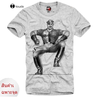 เสื้อยืดหนัง พิมพ์ลายตํารวจ Tom Of Finland Boyfriend สไตล์เซ็กซี่