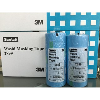 #3M [1กล่อง70ม้วน] 2899 Scotch Washi Masking Tape เทปกาววาชิ เทปกาวปิดพ่นสี สีฟ้า 18มม.X18เมตร. 2899 3M Washi Tape 18mm.