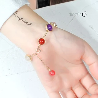GLAMOR✨ รํ่ารวยเสน่ห์ Colorful Stones เจ็ดหินมงคล หินนําโชค สร้อยข้อมือ กําไลหินมงคล กําไลข้อมือ