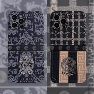 Versace เคสไอโฟน Luxury Brand เวอร์ซาเช่ เคสไอโฟน แมงกะพรุน phone cases for iphone 13 pro max i13 13pro 12 pro max i7 i8 SE 7plus 8plus Xs Max iX XR i11 11 pro Max Soft Protective Back Cover