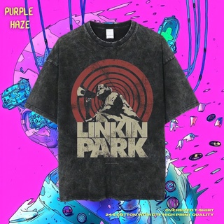 เสื้อยืด ขนาดใหญ่ พิมพ์ลาย Haze Linkin Park สีม่วง | หินล้างทําความสะอาด | เสื้อยืด ขนาดใหญ่ | เสื้อท็อปสามารถปรับแต่งได