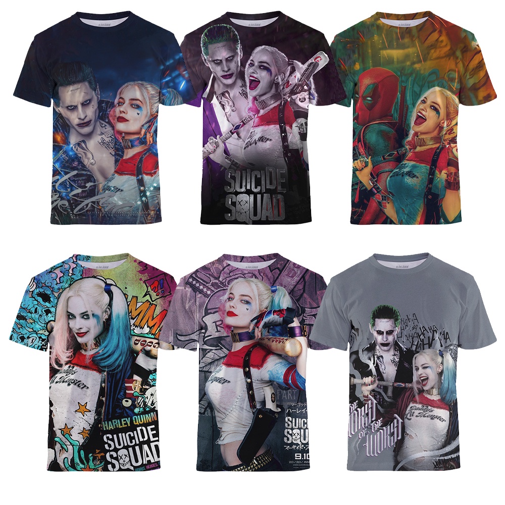 เสื้อยืด พิมพ์ลาย Joker Harley Quinn สไตล์สตรีท สําหรับผู้ชาย และผู้หญิง