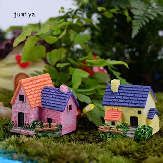 JY โมเดลเรซิน รูปบ้าน ขนาดเล็ก สำหรับตกแต่งสวน บ้านตุ๊กตา