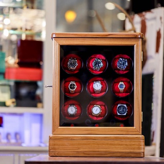 กล่องหมุนนาฬิกาออโตเมติก Watch Winder 9 เรือน ขนาด 19x37.5x49.5 cm. (กว้างxยาวxสูง)