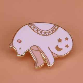 เข็มกลัด / หมุดโลหะ หมีขั้วโลกลายกาแล็คซี่ Rose Gold Starry Night Polar Bear  🐻‍❄️✨🏔️🌸🌺🌷 (Hard Enamel Pin)