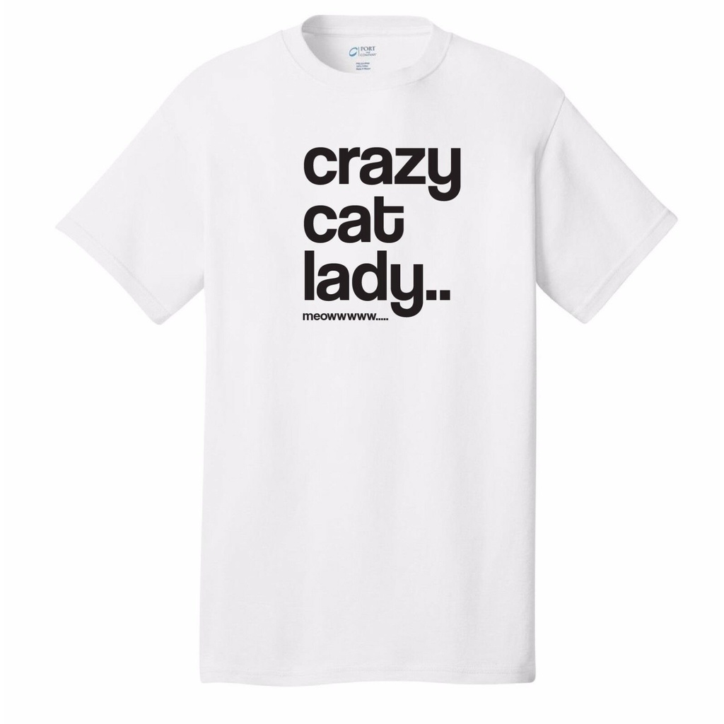 Crazy Cat Lady เสื้อยืด Meow Cool Funny Tee Petsmart Veeterian I Love Animals