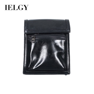 IELGY Ladies Flip Japanese and Korean PU Leather Square Black Diagonal Bag