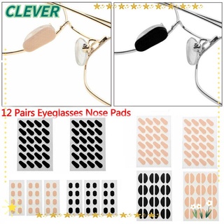 Clever แผ่นติดจมูกแว่นตาสีด ํา 12 คู่