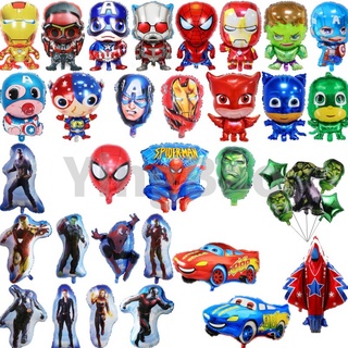 ลูกโป่งฟิล์มอลูมิเนียม ลาย Avengers Captain America Iron Man Spiderman Hulk ของเล่นสําหรับเด็ก