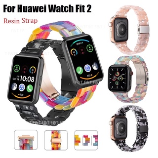 สาย Huawei watch fit 2 เหล็กกล้าไร้สนิม เรซิน สายนาฬิกา huaweiwatch fit 2 Resin Watchband Huawei watch fit 2 สาย Resin Stainless steel Bracelet สาย Huawei Fit 2 Strap Smart watch Huawei Watch Fit2 Strap wristband For Huawei fit 2 สายนาฬิกา