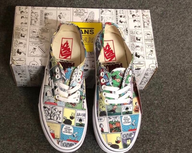 👑(ส่งฟรี+กล่อง) Vans Peanuts “NEWBEZ” Comics Authentic ใส่โค้ด ลดอีก200฿ x