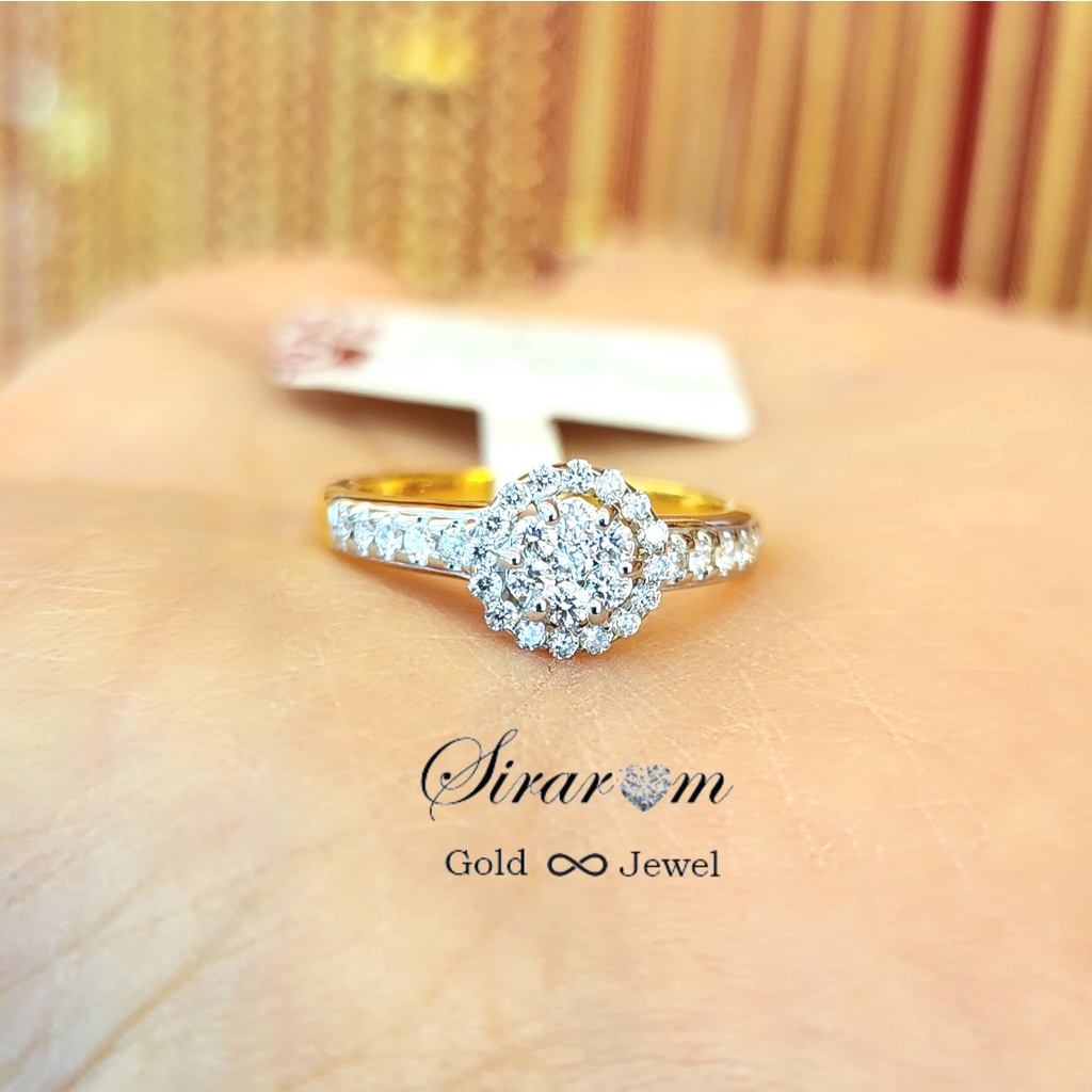 แหวนเพชรแท้ 0.50Cts. แหวนเพชรแท้ แหวนทองแท้ แหวนแต่งงาน มีใบรับประกันทุกชิ้นงานทองแท้90% มีใบรับประกันทางร้านทุกชิ้น
