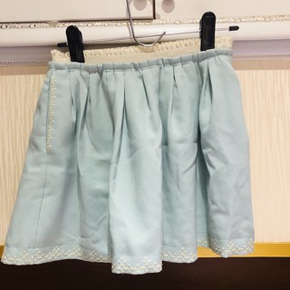 Blue pastel short skirt สภาพดีมาก เอวยางยืด มีซิปรูดด้านข้าง