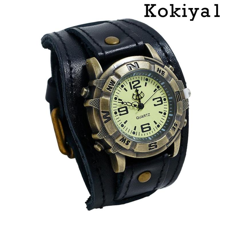 [kokiya1] นาฬิกาข้อมือสายหนัง สีดํา สไตล์วินเทจ สําหรับผู้ชาย ราคา ถูกที่สุด ดีลบีเคเค แกลเลอรีภาพที่ 2