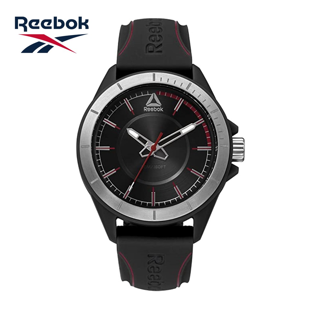 Reebok Watch รุ่น RD-MAK-G2-PBIB-B1 นาฬิกาข้อมือสายซิลิโคนดำขอบแดง