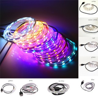 กันน้ำ 1 เมตร DC5V USB LED Strip ไฟ 60 ไฟ LED เทปพร้อม 50 ซม. สาย USB ไฟสวยงาม