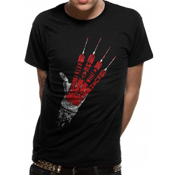 Mens Appreal Nightmare On Elm Street Freddy Krueger Fresh Meat เสื้อยืด