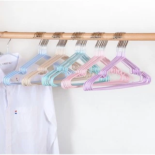 🔥🔥 ไม้แขวนเสื้อ แพค4-10ชิ้น สแตนเลสเคลือบPVC #F-0021