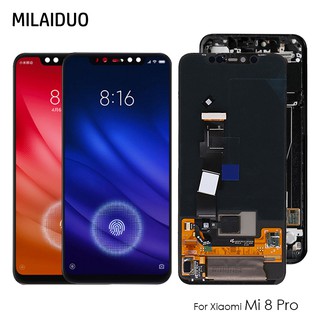 Tft / AMOLED LCD สําหรับ Xiaomi Mi 8 Pro Mi 8 Explorer หน้าจอสัมผัส Digitizer Assembly พร้อมการเปลี่ยน LCD ลายนิ้วมือ