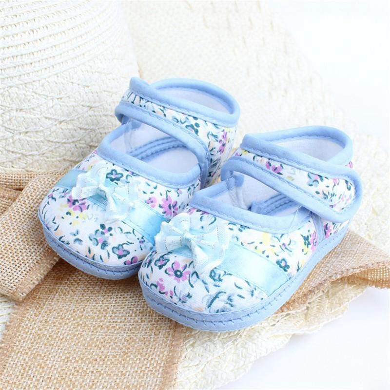 รองเท้าลำลองพิมพ์ลายดอกไม้สำหรับเด็กทารก