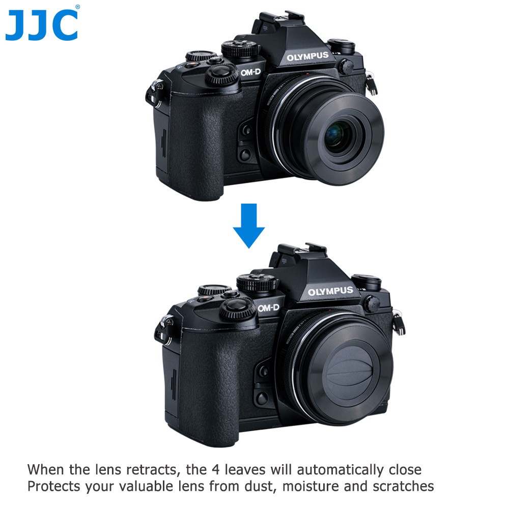 JJC Z-O14-42 ฝาปิดเลนส์อัตโนมัติเปลี่ยน LC-37C สำหรับเลนส์ Olympus M.ZUIKO DIGITAL ED 14-42mm F3.5-5.6 EZ , เลนส์ Digital 17mm F2.8, Panasonic G Vario 12-32mm F3.5-5.6 ASPH เลนส์