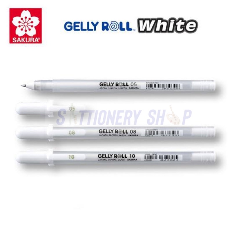 ปากกาสีขาว gelly roll sakura ครบทุกขนาด ปากกาหมึกขาว
