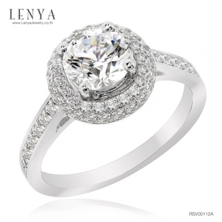 Lenya Jewelry แหวนเพชร DiamondLike เม็ดหลักรายล้อมด้วยวงกลมเพชร DiamondLike เม็ดเล็กซ้อนกันอีก 2 วง ดูหรูหรามีมิติ