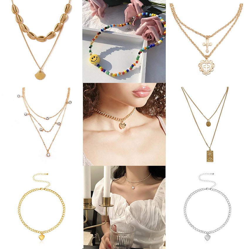 Bingo สร้อยคอแฟชั่น จี้เปลือกหอย สไตล์โบฮีเมียน สําหรับผู้หญิง