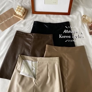 Allshoppa | Classic Miniskirt กระโปรงหนังทรงเอไซส์ใหญ่กระโปรงเอวสูง สไตล์เกาหลี กระโปรงหนัง PU