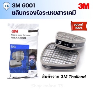 รับประกันของแท้‼️ตลับกรอง 3M 6001 ป้องกันยาฆ่าแมลง สี แลคเกอร์ ทินเนอร์ น้ำมัน